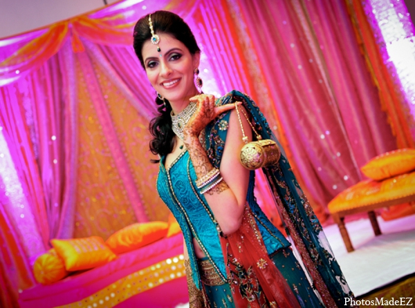 indian wedding bridal fashion blue pink