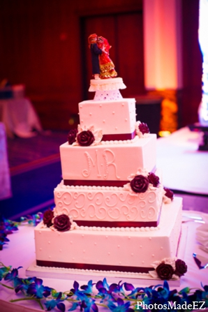 indian wedding cake red white blue