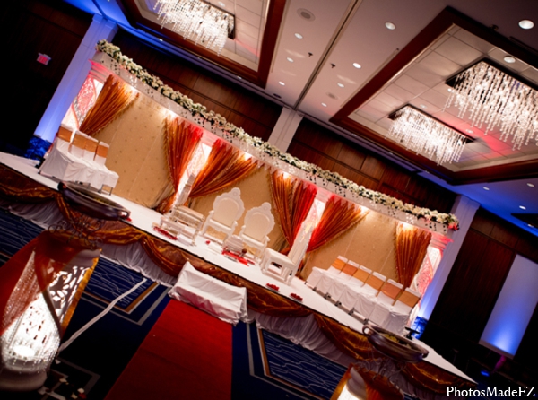 indian wedding venue mandap red white