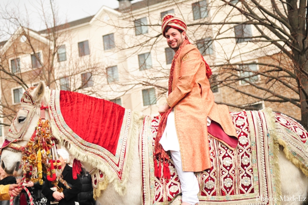 Indian Wedding Baraat Celebration White Horse Photo 7769