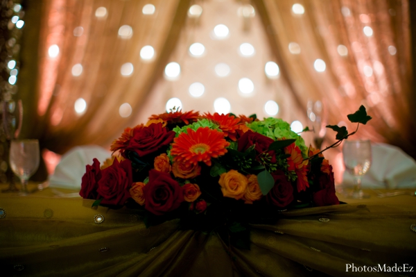 indian wedding reception floral lighting decor