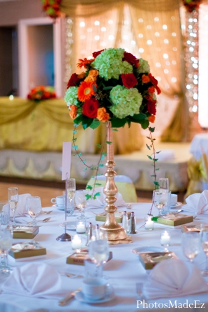 indian wedding reception table decor floral