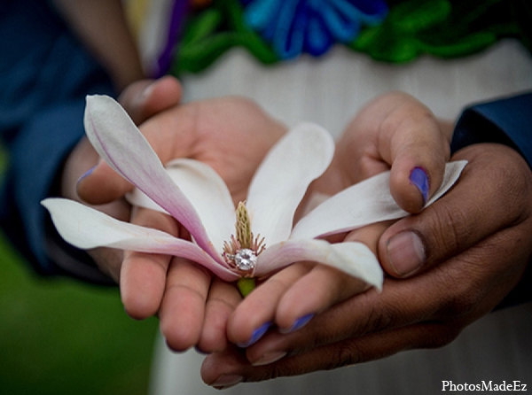 engagement indian wedding hands flower ring