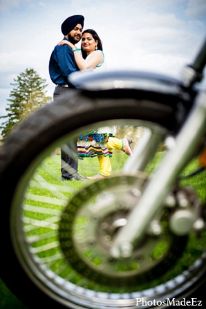 engagement indian wedding photography motorcycle