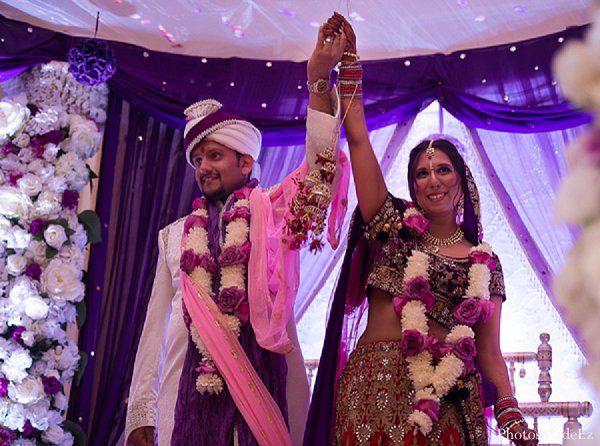 indian wedding ceremony newlyweds