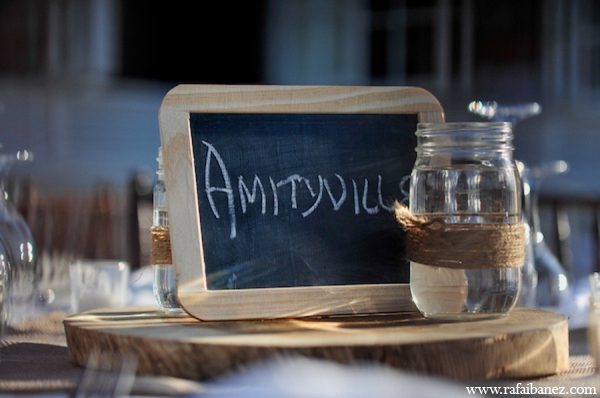 Chalkboards guide guests to their tables at the reception.