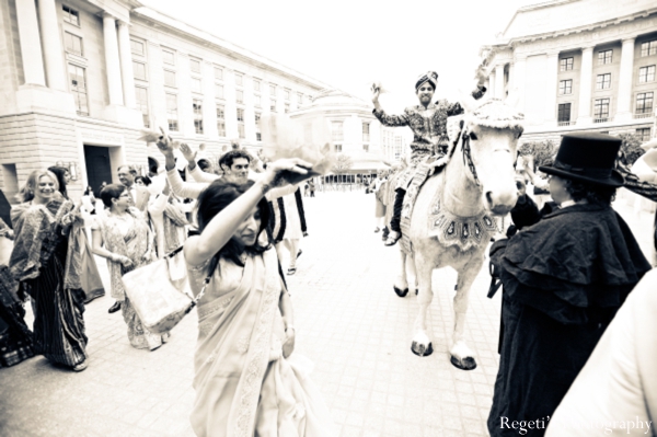 indian wedding baraat groom black white