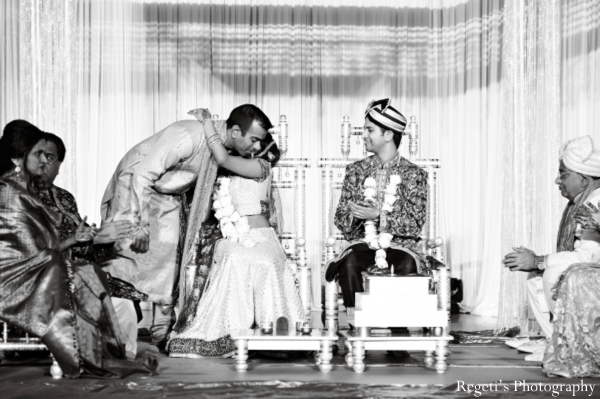 indian wedding ceremony black white bride groom