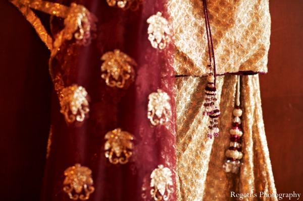 indian wedding getting ready bride lengha detail