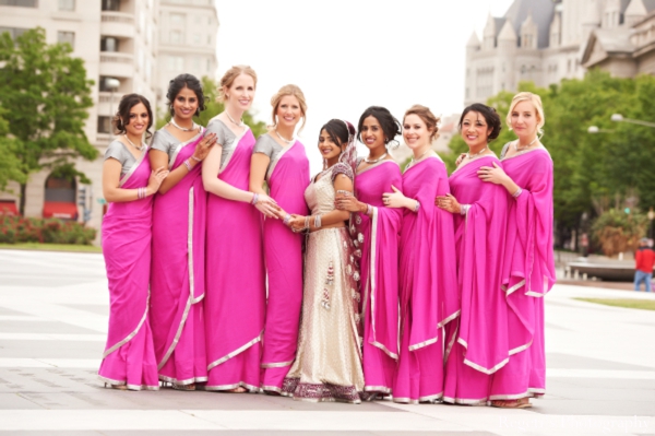 indian wedding dresses and bridal party