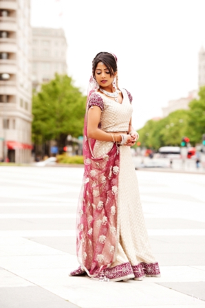 indian wedding portrait bride traditional lengha