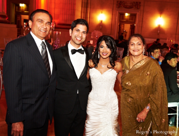 indian wedding reception bride groom family