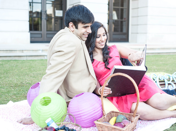 indian engagement portraits wedding outdoor