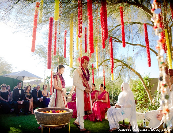 indian wedding bride groom ceremony outdoor