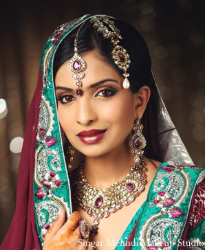 indian wedding bridal portrait tikka necklace