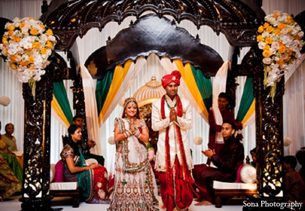 indian wedding ceremony bride groom mandap