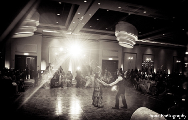 indian wedding reception first dance bride groom