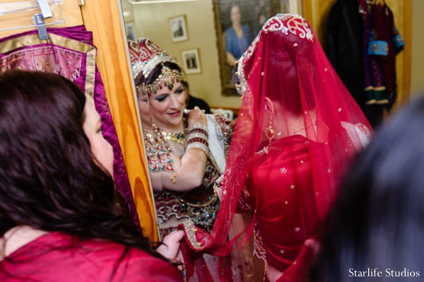 indian wedding bride getting ready