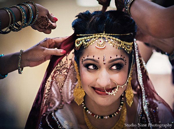 indian wedding bride getting ready portrait