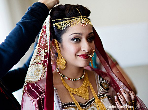 indian wedding getting ready bride