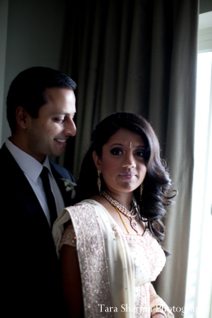 indian wedding reception couples portrait