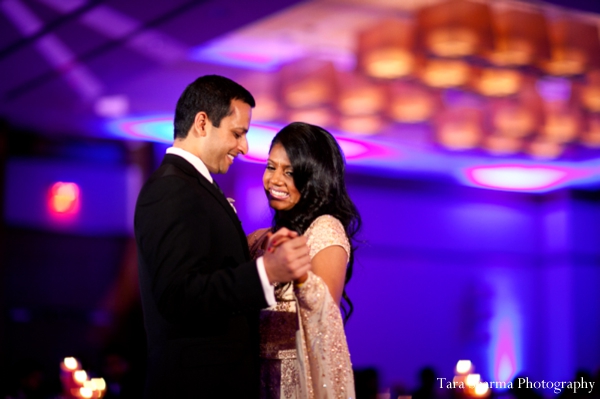 indian wedding reception bride groom dance