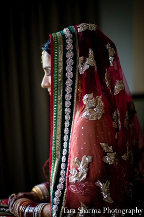 indian wedding bride dupatta ruby getting ready