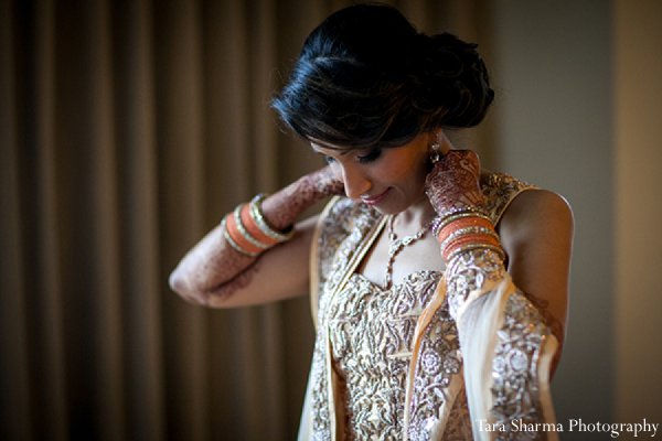 indian wedding bride getting ready reception