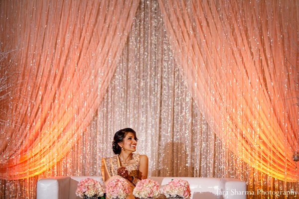 indian wedding bride reception decor portrait