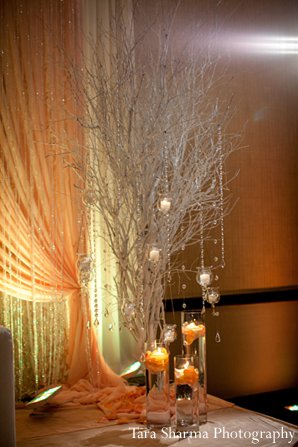 indian wedding floral decor reception peach