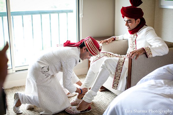 indian wedding groom getting ready sherwani