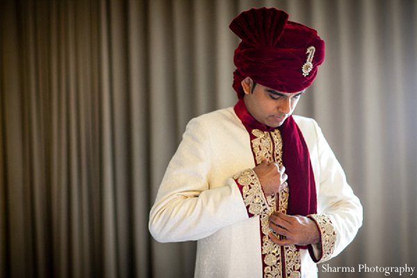 indian wedding groom sherwani getting ready