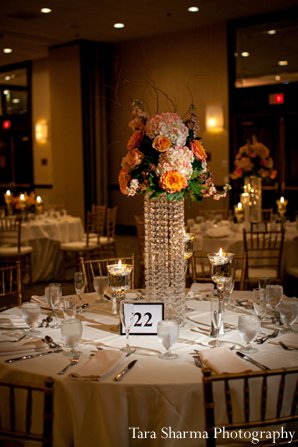 indian wedding reception floral decor centerpiece