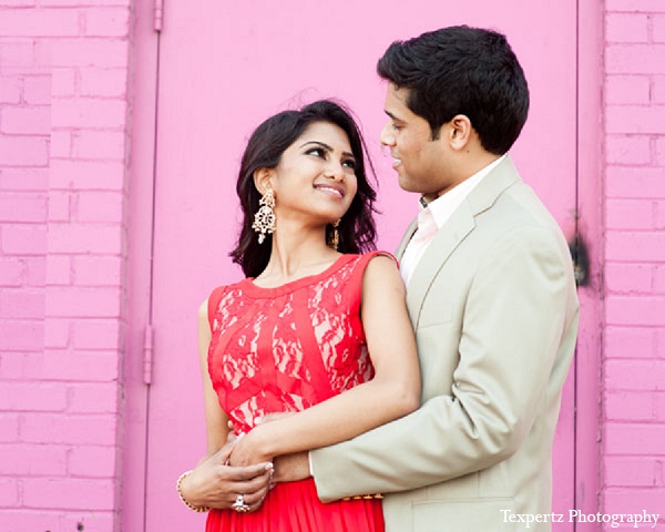 indian engagement portraits formal red dress