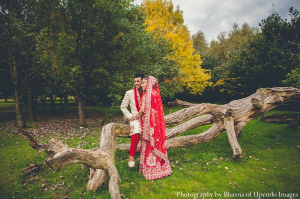 indian wedding portrait bride groom outdoors