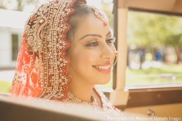 indian wedding portrait bride sunset car