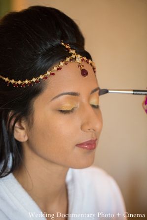 indian wedding getting ready bride makeup