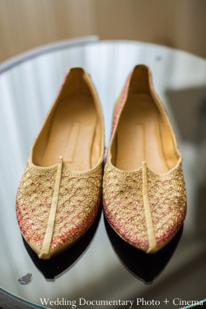 indian wedding getting ready shoes detail