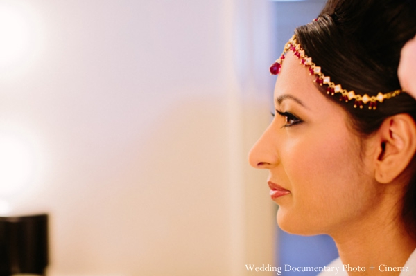 indian wedding getting ready tikka bride