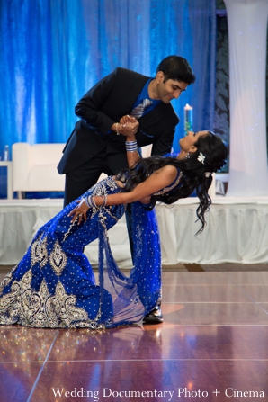 indian wedding reception first dance bride groom