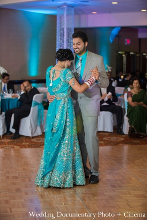 indian wedding bride groom dancing reception