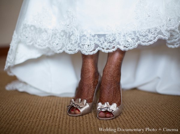 indian wedding bride shoes getting ready