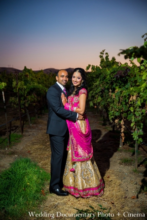 indian-wedding-bride-groom-portrait-hot-pink-lengha