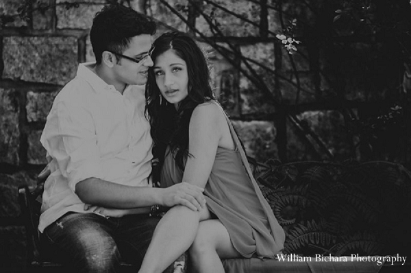 indian wedding engagement photos bride groom black and white