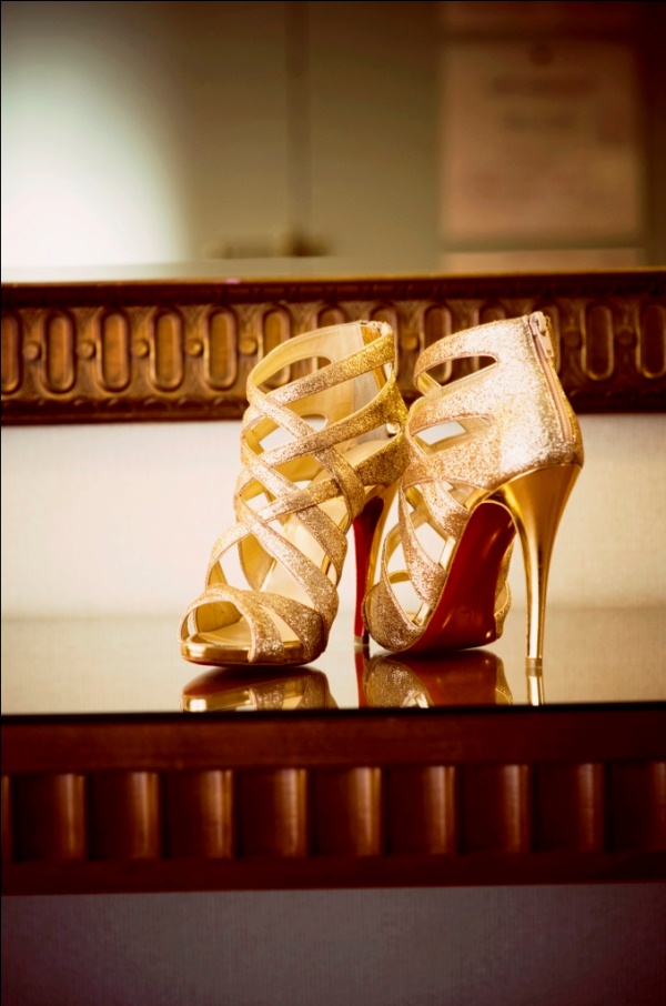 Gold Christian Louboutin Wedding Heels