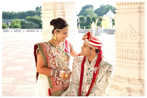 Indian bride and groom on their indian wedding day.