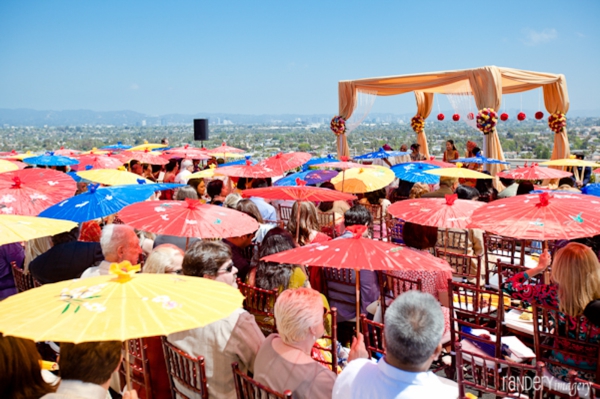 Indian wedding ceremony ideas with parasols.