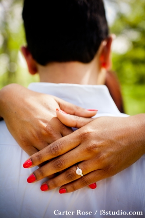 Indian bride and groom engagement photos