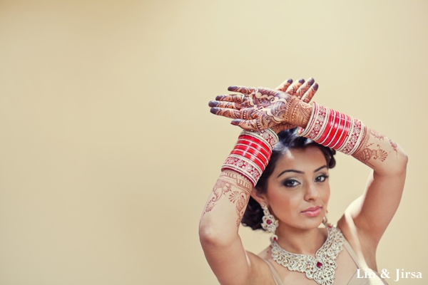 Indian bride shows off her bridal henna.