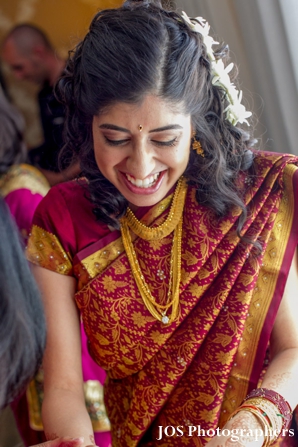 South Indian bride in traditional wedding sari